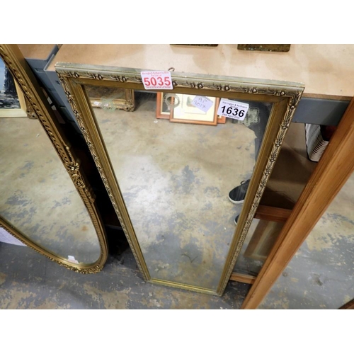 1636 - Gilt framed mirror, H: 97 cm. Not available for in-house P&P