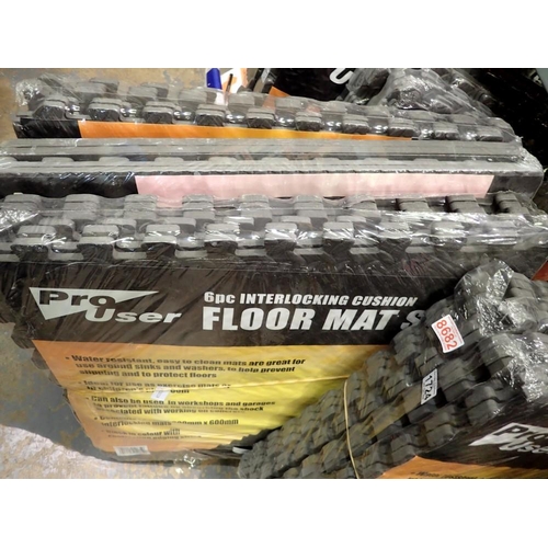 1725 - Three sets of six interlocking cushion floor mat sets, factory sealed. Not available for in-house P&... 