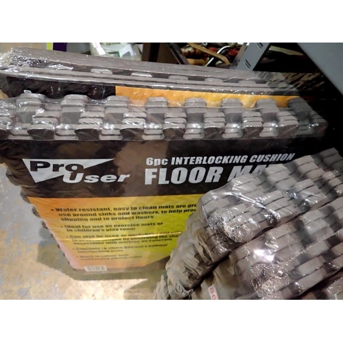 1727 - Two sets of six interlocking cushion floor mat sets, factory sealed. Not available for in-house P&P