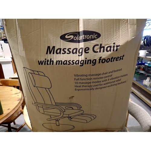 1766 - Solartronic TS-808B massage chair with massage footrest, factory sealed. Not available for in-house ... 