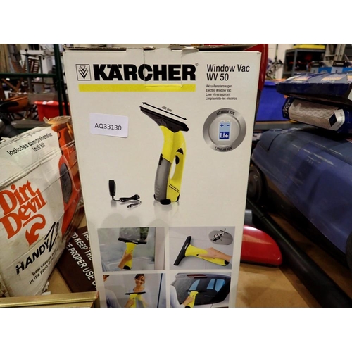 1713C - Karcher window vac WV50, no charger present. Not available for in-house P&P