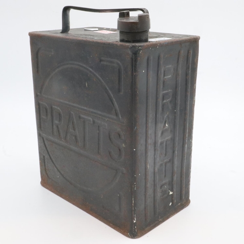 416 - Pratts gallon oil can with brass cap, H: 27 cm UK P&P Group 3 (£30+VAT for the first lot and £8+VAT ... 