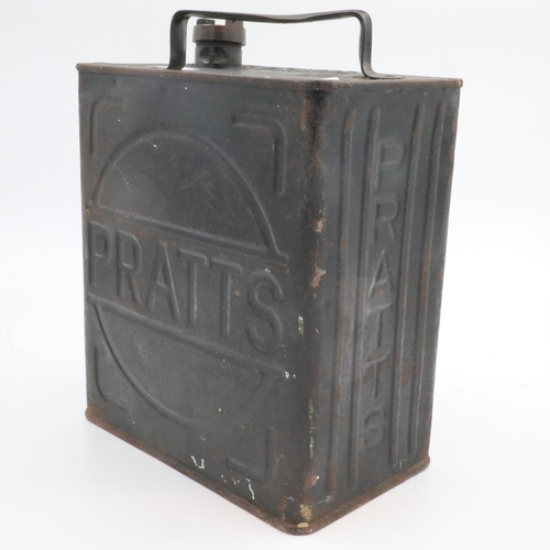 416 - Pratts gallon oil can with brass cap, H: 27 cm UK P&P Group 3 (£30+VAT for the first lot and £8+VAT ... 