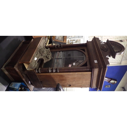 428A - Walnut polyphon with disc storage below, H: 125 cm. No internal working components. Not available fo... 