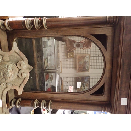 428A - Walnut polyphon with disc storage below, H: 125 cm. No internal working components. Not available fo... 