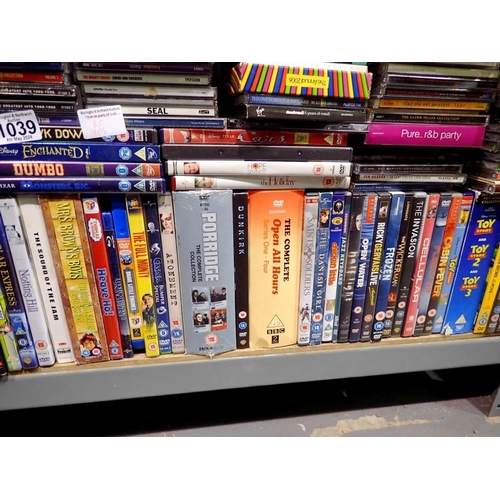 1039 - Shelf of DVD's, approx 200. Not available for in-house P&P