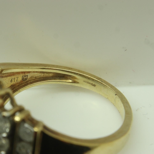 12 - 9ct gold cluster ring set with 1.5ct diamonds, size P, 5.7g. UK P&P Group 0 (£6+VAT for the first lo... 