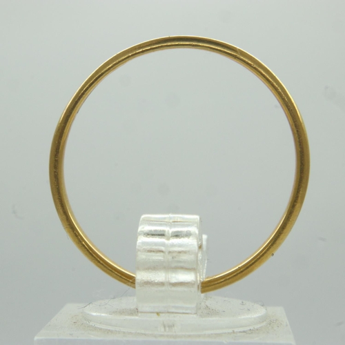 2 - 22ct gold slim profile wedding band, size R/S, 2.6g. P&P Group 0 (£6+VAT for the first lot and £1+VA... 