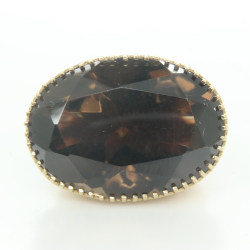 26 - 9ct gold and smokey quartz fob, 10.6g. UK P&P Group 0 (£6+VAT for the first lot and £1+VAT for subse... 