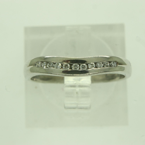 47 - 9ct white gold ring set with diamonds, size K, 2.2g. UK P&P Group 0 (£6+VAT for the first lot and £1... 