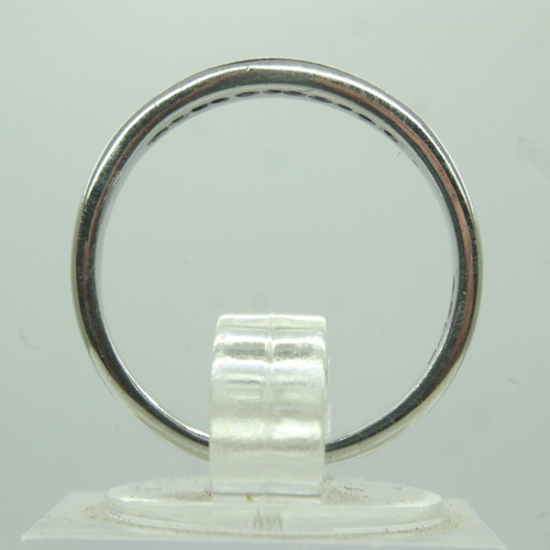 47 - 9ct white gold ring set with diamonds, size K, 2.2g. UK P&P Group 0 (£6+VAT for the first lot and £1... 