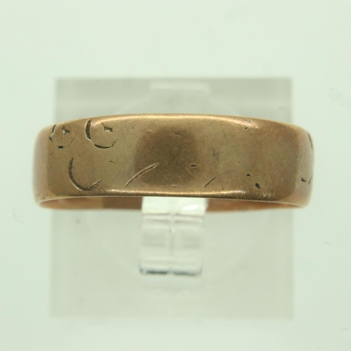 6 - 9ct rose gold wedding band, size R/S, 2.4g. P&P Group 0 (£6+VAT for the first lot and £1+VAT for sub... 