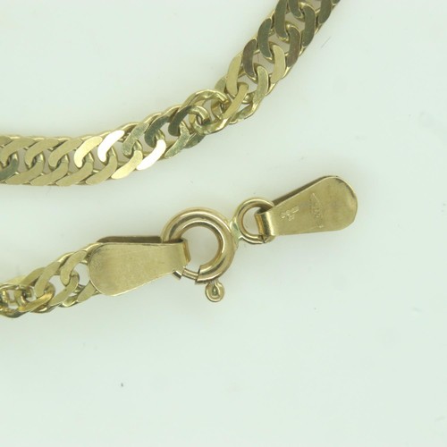 49 - 9ct gold twist-link neck chain, damaged, 7.1g. P&P Group 0 (£6+VAT for the first lot and £1+VAT for ... 
