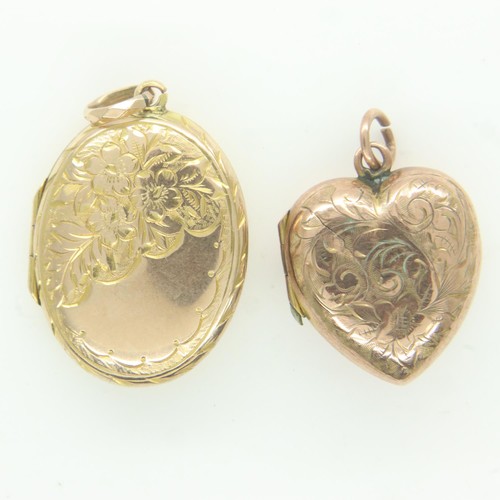 50 - Two 9ct gold locket pendants, combined 4.8g. P&P Group 0 (£6+VAT for the first lot and £1+VAT for su... 