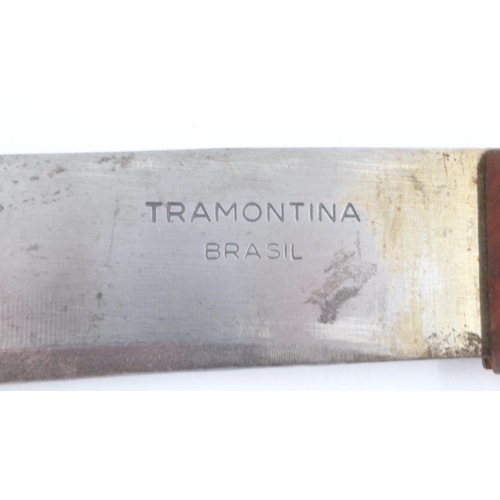 2008 - Tramontina (Brazil) machete with leather sheath. UK P&P Group 2 (£20+VAT for the first lot and £4+VA... 