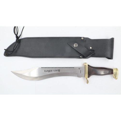 2012 - Modern ranger sawback knife with sheath. UK P&P Group 2 (£20+VAT for the first lot and £4+VAT for su... 