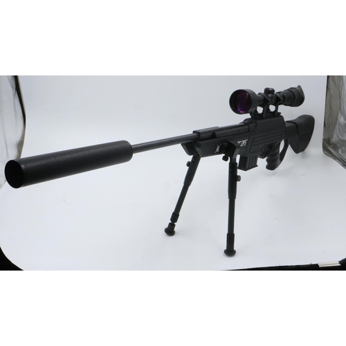 2017 - Special operations .177 air rifle with Tasco 3-9x50 scope, silencer and bipod. UK P&P Group 3 (£30+V... 