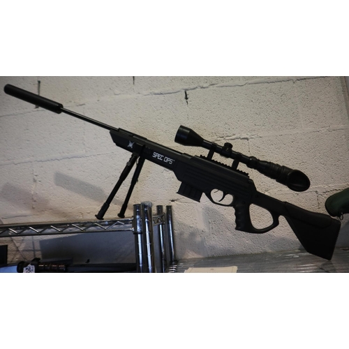 2017 - Special operations .177 air rifle with Tasco 3-9x50 scope, silencer and bipod. UK P&P Group 3 (£30+V... 