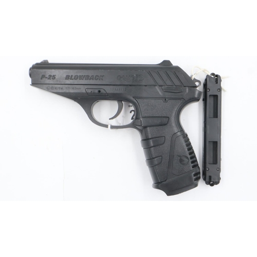 2026 - P25 Blowback pistol with clip. UK P&P Group 1 (£16+VAT for the first lot and £2+VAT for subsequent l... 