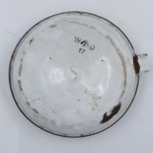 2058 - WWI British War Department enamelled handheld candle holder dated 1917. UK P&P Group 1 (£16+VAT for ... 