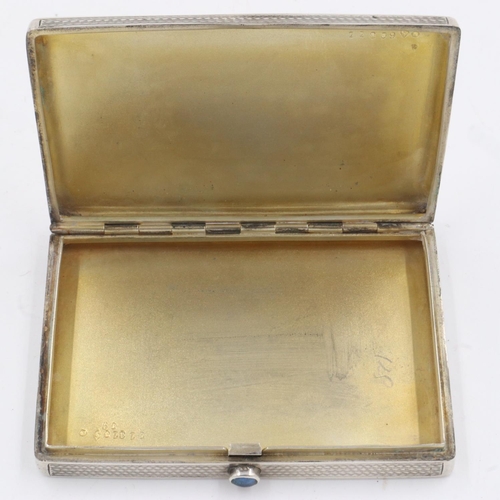 2076 - WWII Austrian silver cigarette case, engraved “1944 Panzer Division Totemkopf” to the hinged cover. ... 