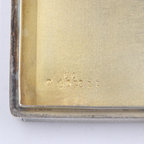 2076 - WWII Austrian silver cigarette case, engraved “1944 Panzer Division Totemkopf” to the hinged cover. ... 