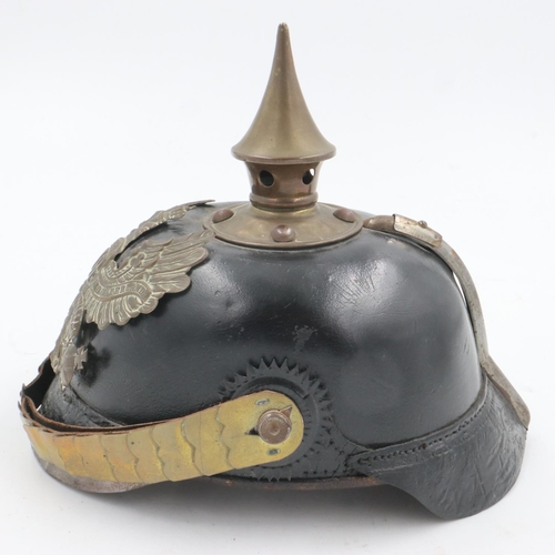 2083 - WWI Prussian NCO’s pickelhaube spiked helmet. UK P&P Group 2 (£20+VAT for the first lot and £4+VAT f... 