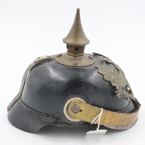 2083 - WWI Prussian NCO’s pickelhaube spiked helmet. UK P&P Group 2 (£20+VAT for the first lot and £4+VAT f... 