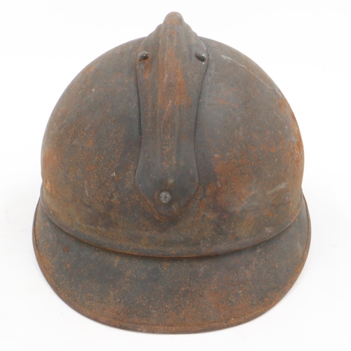 2084 - WWI French 1915 model infantry Casque Adriane helmet and liner. Somme barn find. UK P&P Group 2 (£20... 