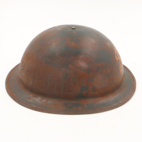 2086 - WWII British home front private purchase “Tin Bowler” Helmet for Boots the Chemist Staff. UK P&P Gro... 