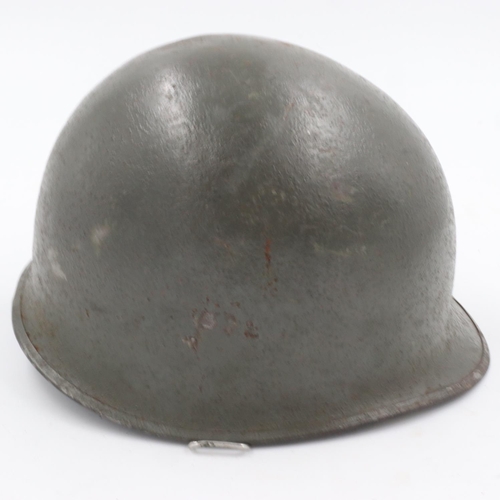 2090 - WWII US M1 Helmet by McCord, no liner. The shell is batched marked 1266D which denotes production No... 