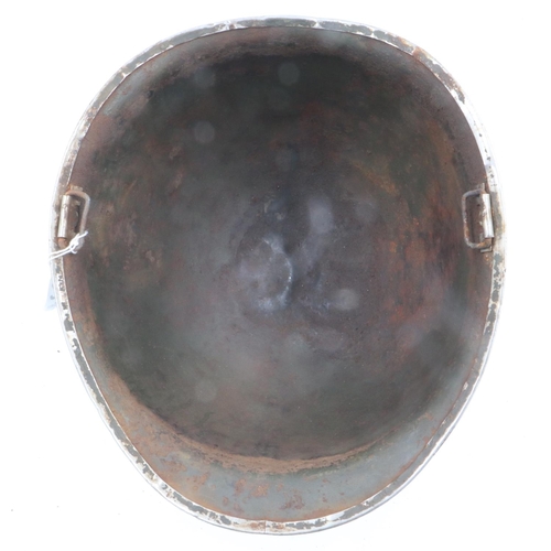 2093 - WWII US M1 Swivel Bale Helmet, with insignia of the 8th Infantry Division. This helmet has the typic... 