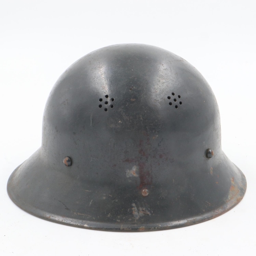 2094 - WWII captured-Czech M30 Helmet used by the German RLB (Air Raid Warden). Besides the re-cycling elem... 