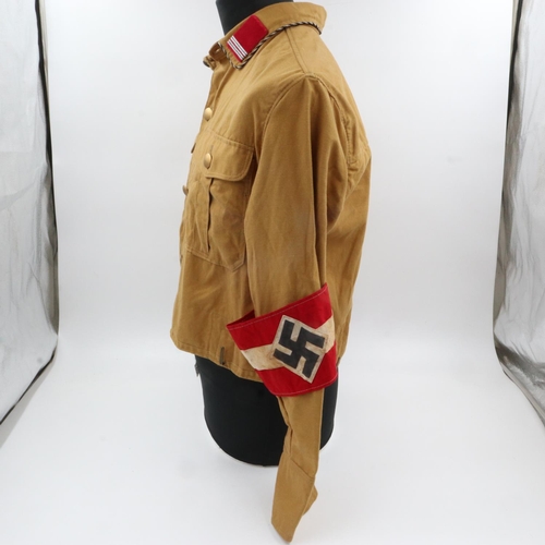 2103 - Third Reich Hitler Youth shirt and arm band. UK P&P Group 2 (£20+VAT for the first lot and £4+VAT fo... 