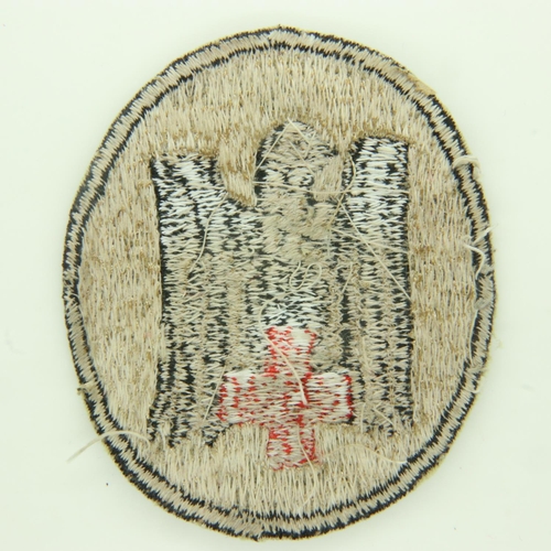 2155 - WWII German DRK (Red Cross) Sports Vest Patch. Most likely locally made. UK P&P Group 0 (£6+VAT for ... 