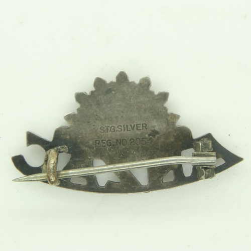 2158 - WWI ANZAC enamelled silver sweetheart brooch. UK P&P Group 0 (£6+VAT for the first lot and £1+VAT fo... 