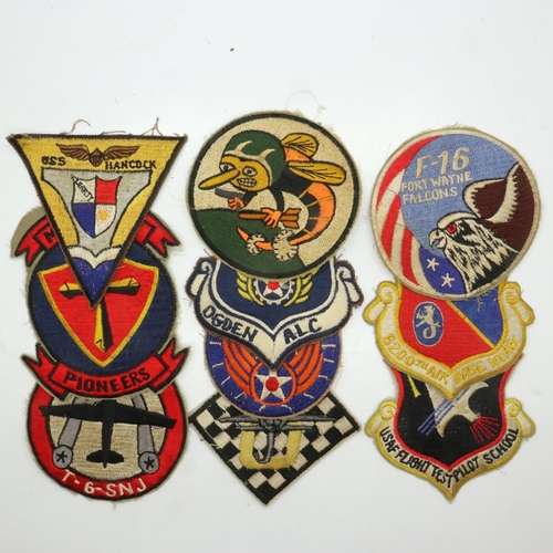 2177 - Ten Vietnam War period air force patches. UK P&P Group 0 (£6+VAT for the first lot and £1+VAT for su... 