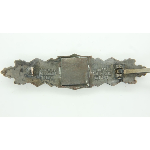 2184 - Third Reich Close Combat Clasp Silver Grade, maker: “A.G.M.u.K. Gablonz”. UK P&P Group 0 (£6+VAT for... 