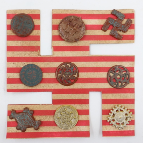 2188 - Third Reich Archaeology Set of Winterhilf Tinnie Badges. The set of 9 badges are a portrayal of pre-... 