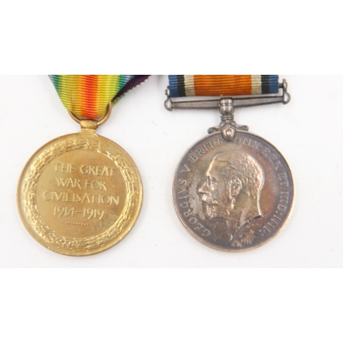 2189 - British WWI medal pair to 47167 Pte J Leary, Manchester Regiment. UK P&P Group 0 (£6+VAT for the fir... 