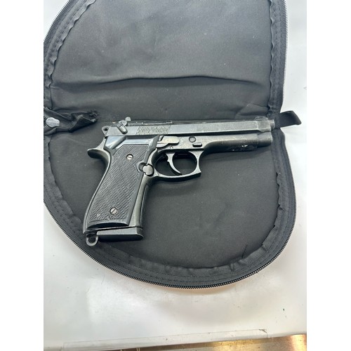 2024 - M92 Beretta 9mm handgun, military model replica, moving parts, in carry case. UK P&P Group 2 (£20+VA... 