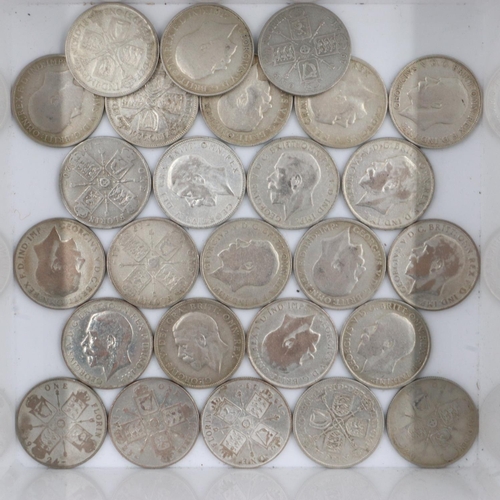 121 - Quantity of 50% silver florins. UK P&P Group 1 (£16+VAT for the first lot and £2+VAT for subsequent ... 