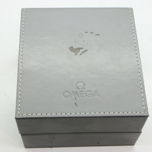 64 - Omega wristwatch box with spare bi-metallic links. UK P&P Group 1 (£16+VAT for the first lot and £2+... 