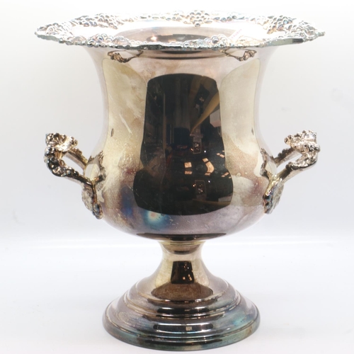 70 - Silver plated champagne bucket twin handled and footed, H: 24 cm. UK P&P Group 2 (£20+VAT for the fi... 