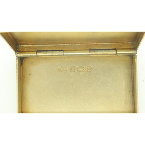 98 - Hallmarked silver snuff box with gilt interior, 31g, L: 51 mm. UK P&P Group 1 (£16+VAT for the first... 