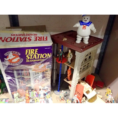 1008 - Real Ghostbusters, Hasbro firestation with box, Ecto 1 and 19 figures from waves 1, 2 and  3. Not av... 