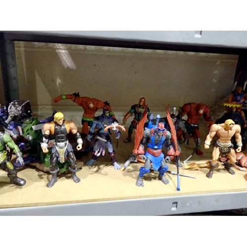 1022 - Fourteen 200X He Man figures from early 2000's, some complete and one vehicle. Not available for in-... 