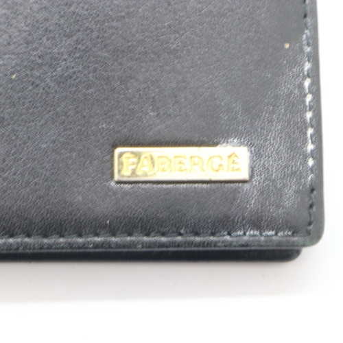 111 - Faberge silk lined, black leather card wallet. UK P&P Group 1 (£16+VAT for the first lot and £2+VAT ... 