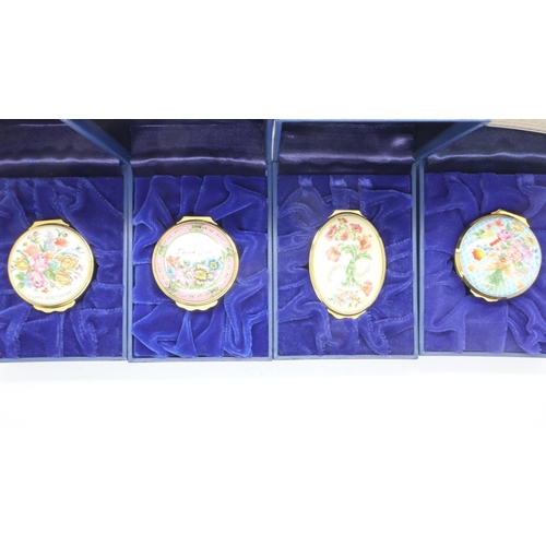 113 - Four Halcyon Days enamel patch boxes, each with certificates. UK P&P Group 1 (£16+VAT for the first ... 