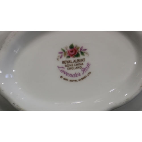 143 - Royal Albert 60 piece tea service in the Lavender Rose pattern, no chips or cracks. Not available fo... 